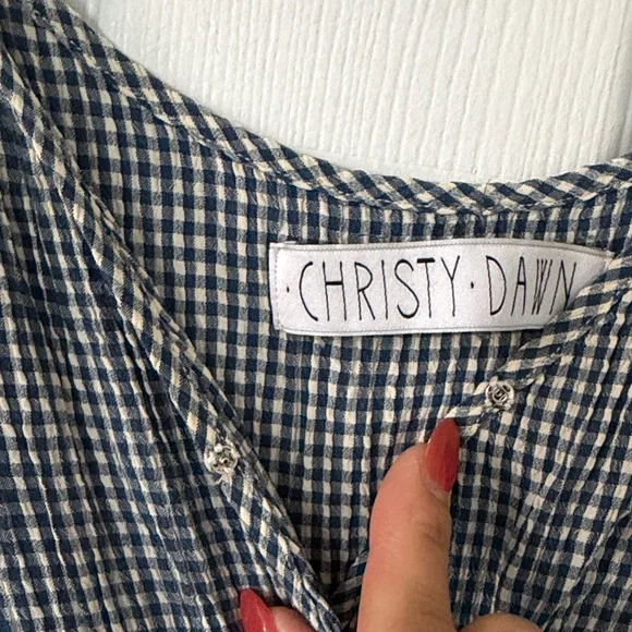 Christy Dawn Lincoln blue gingham dress - Picture 3 of 5